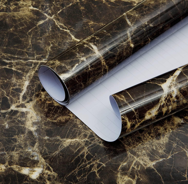 Marble-Look Self-Adhesive Furniture Film