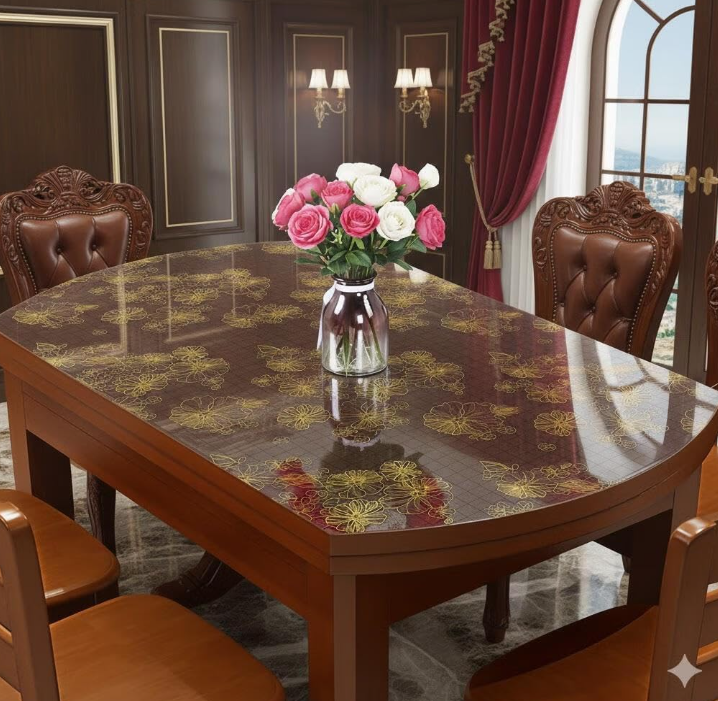 Black Mesh Floral Pattern Desk Protector - Image 2