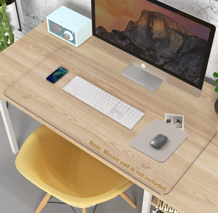 Rounded-Edge Clear Writing Desk Mat - Image 2